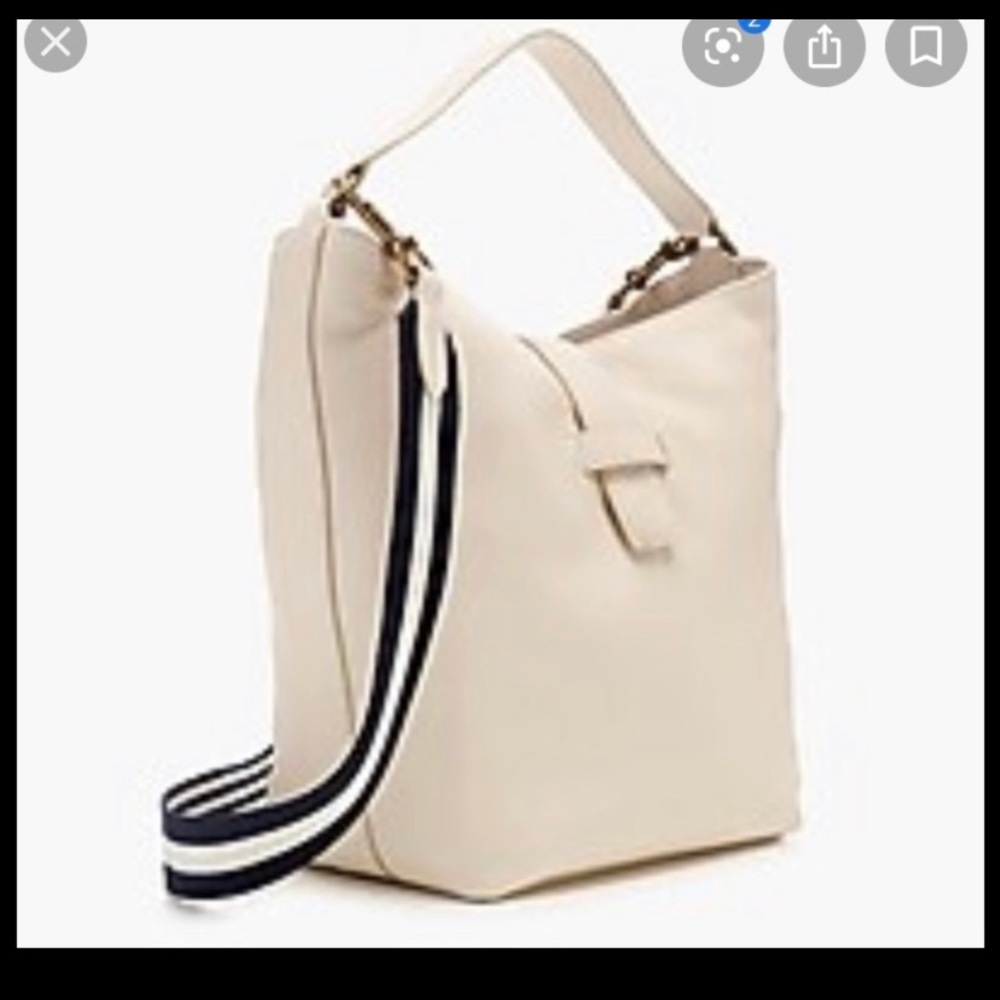 J Crew Leather Signet Hobo Bag Fresh Cream NWT